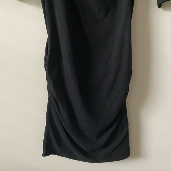 James Perse Fitted Cowl Neck Ruched Dolman Mini Black size M - Picture 4 of 11